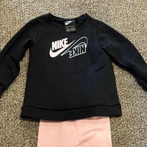 Nike Kids Black and Pink Logo Sweatshirt